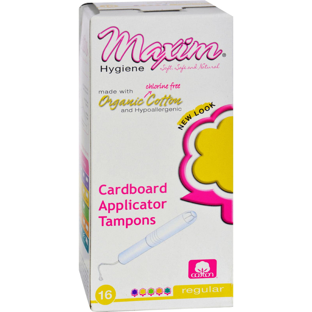 Maxim Organic Cardboard Applicator Tampons, Regular Absorbency - 16 Ea